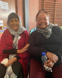 Journalist Zubeida Jaffer pictured with poet Diana Ferrus, whose work influenced the return of Sarah Baartman’s remains.
